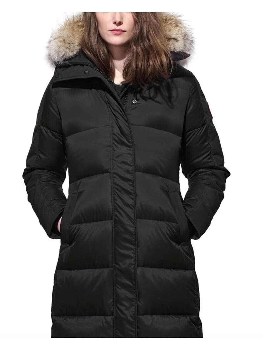 Canada Goose Rowley Parka Women’s Size M Black Long Quilted Down Winter Coat